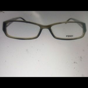 Fendi Matte Olive Rectangle Eyeglasses